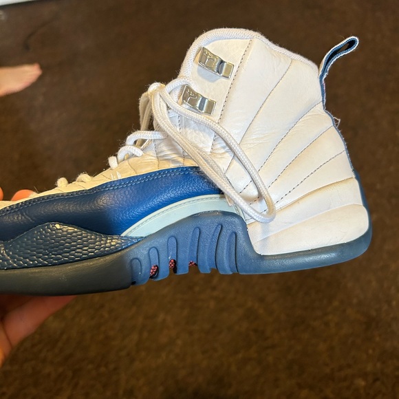Air Jordan 12 Xii Retro Bg White French Blue B-grade Gs 6y 153265 113 - Picture 6 of 11